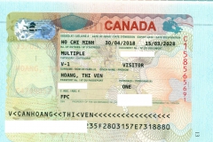 Chúc mừng khách hàng Hoàng Thị Viên đã có visa du lịch đi Canada